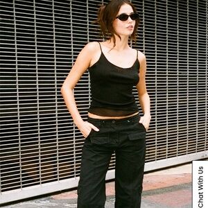 Brandy Melville black mesh tank top